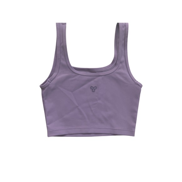 TnAction Aritzia Purple Ribbed Square Neck Crop Top Tank Womens Size 2XS Active - Picture 2 of 6
